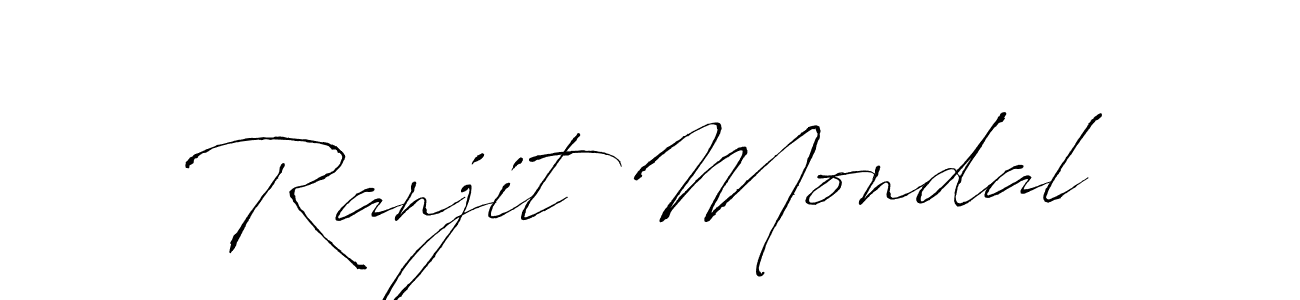 How to make Ranjit Mondal name signature. Use Antro_Vectra style for creating short signs online. This is the latest handwritten sign. Ranjit Mondal signature style 6 images and pictures png