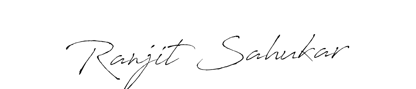 How to make Ranjit Sahukar name signature. Use Antro_Vectra style for creating short signs online. This is the latest handwritten sign. Ranjit Sahukar signature style 6 images and pictures png