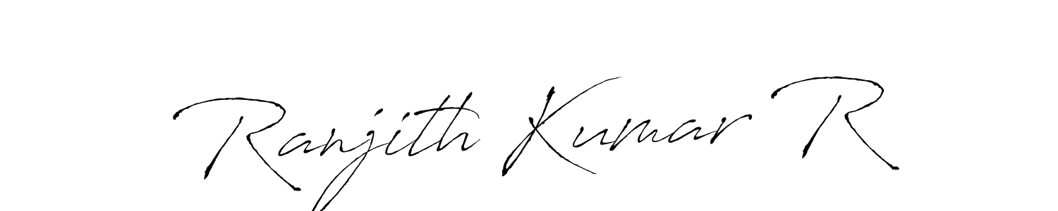 Create a beautiful signature design for name Ranjith Kumar R. With this signature (Antro_Vectra) fonts, you can make a handwritten signature for free. Ranjith Kumar R signature style 6 images and pictures png