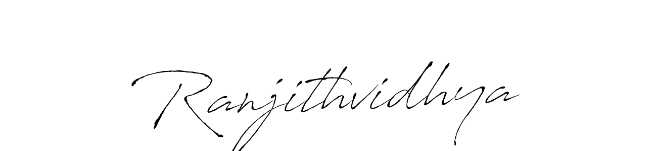 How to make Ranjithvidhya name signature. Use Antro_Vectra style for creating short signs online. This is the latest handwritten sign. Ranjithvidhya signature style 6 images and pictures png