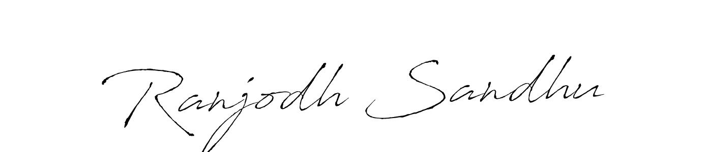 How to make Ranjodh Sandhu name signature. Use Antro_Vectra style for creating short signs online. This is the latest handwritten sign. Ranjodh Sandhu signature style 6 images and pictures png