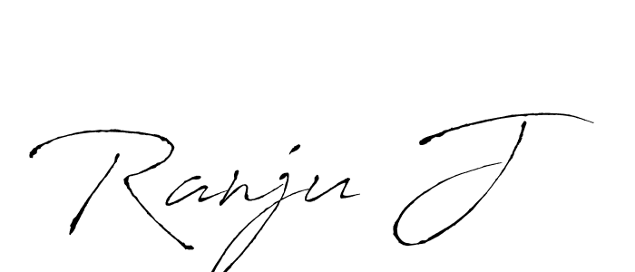 Similarly Antro_Vectra is the best handwritten signature design. Signature creator online .You can use it as an online autograph creator for name Ranju J. Ranju J signature style 6 images and pictures png