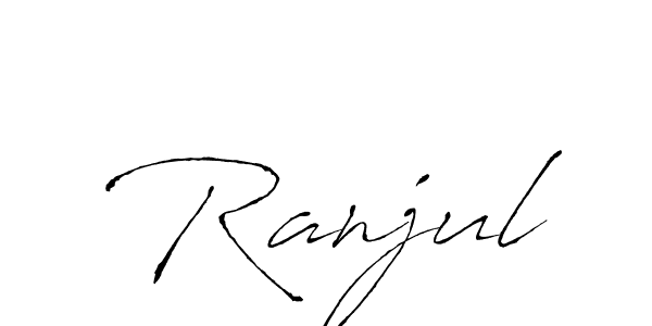 You should practise on your own different ways (Antro_Vectra) to write your name (Ranjul) in signature. don't let someone else do it for you. Ranjul signature style 6 images and pictures png