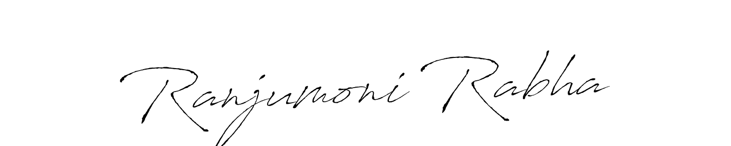 How to make Ranjumoni Rabha name signature. Use Antro_Vectra style for creating short signs online. This is the latest handwritten sign. Ranjumoni Rabha signature style 6 images and pictures png