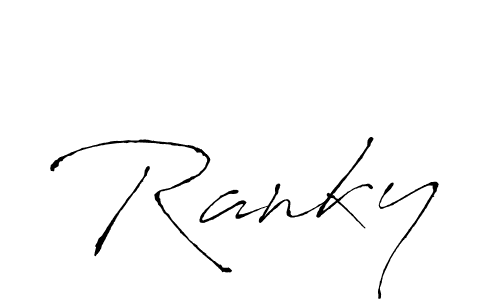 Design your own signature with our free online signature maker. With this signature software, you can create a handwritten (Antro_Vectra) signature for name Ranky. Ranky signature style 6 images and pictures png