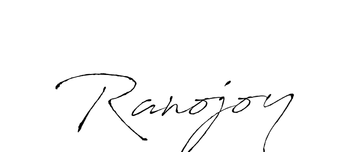 Use a signature maker to create a handwritten signature online. With this signature software, you can design (Antro_Vectra) your own signature for name Ranojoy. Ranojoy signature style 6 images and pictures png