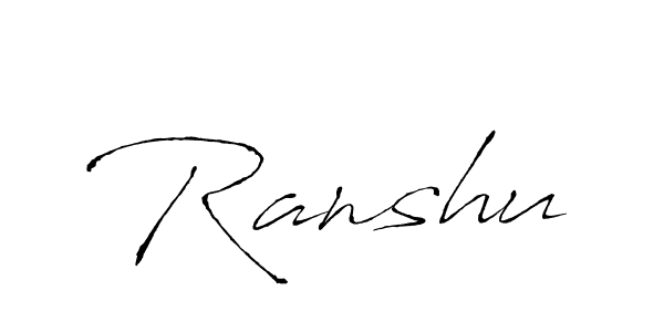 How to make Ranshu signature? Antro_Vectra is a professional autograph style. Create handwritten signature for Ranshu name. Ranshu signature style 6 images and pictures png