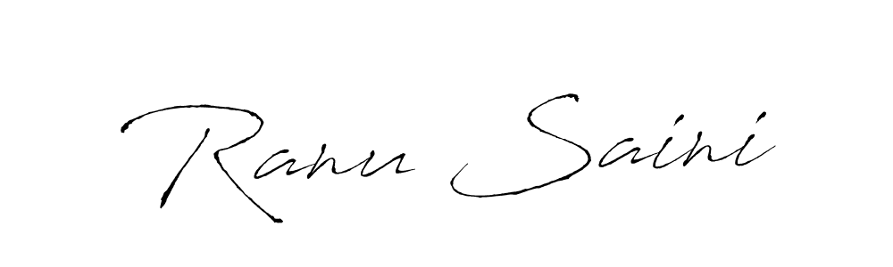 Make a beautiful signature design for name Ranu Saini. With this signature (Antro_Vectra) style, you can create a handwritten signature for free. Ranu Saini signature style 6 images and pictures png