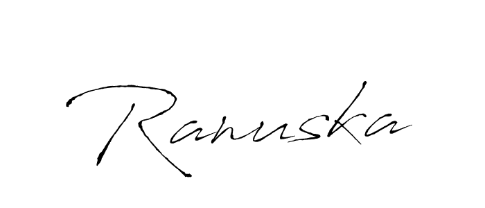 Create a beautiful signature design for name Ranuska. With this signature (Antro_Vectra) fonts, you can make a handwritten signature for free. Ranuska signature style 6 images and pictures png