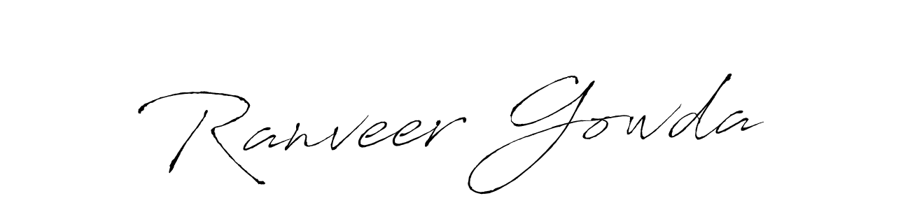 You should practise on your own different ways (Antro_Vectra) to write your name (Ranveer Gowda) in signature. don't let someone else do it for you. Ranveer Gowda signature style 6 images and pictures png