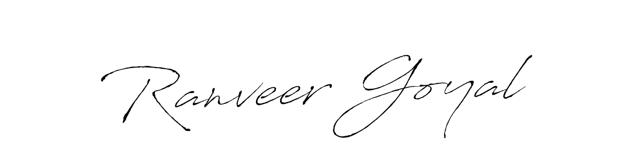 Design your own signature with our free online signature maker. With this signature software, you can create a handwritten (Antro_Vectra) signature for name Ranveer Goyal. Ranveer Goyal signature style 6 images and pictures png