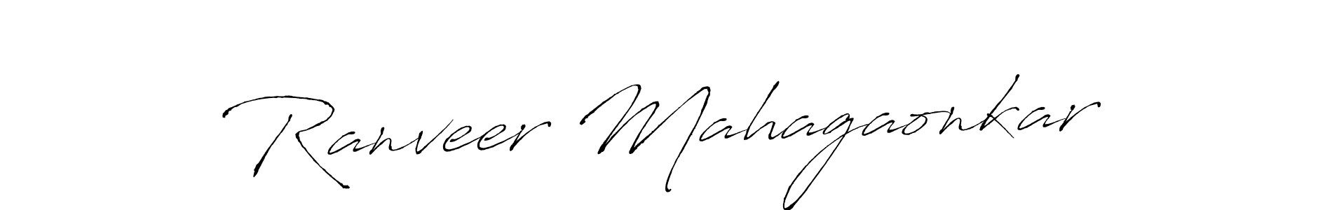 How to make Ranveer Mahagaonkar signature? Antro_Vectra is a professional autograph style. Create handwritten signature for Ranveer Mahagaonkar name. Ranveer Mahagaonkar signature style 6 images and pictures png