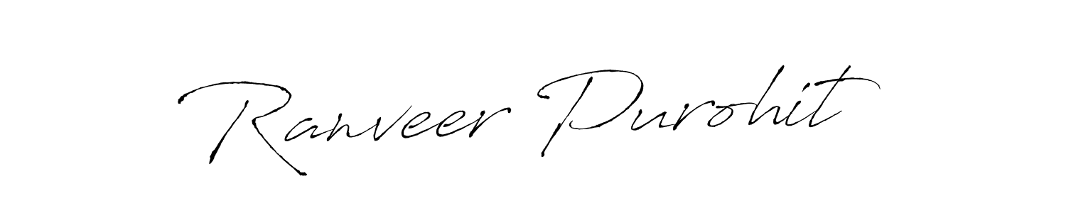 How to make Ranveer Purohit name signature. Use Antro_Vectra style for creating short signs online. This is the latest handwritten sign. Ranveer Purohit signature style 6 images and pictures png