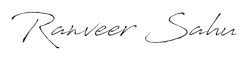 Achieve flawless digital penmanship with Ranveer Sahu name in Antro_Vectra font. The perfect tool for creating online signatures. Ranveer Sahu signature style 6 images and pictures png