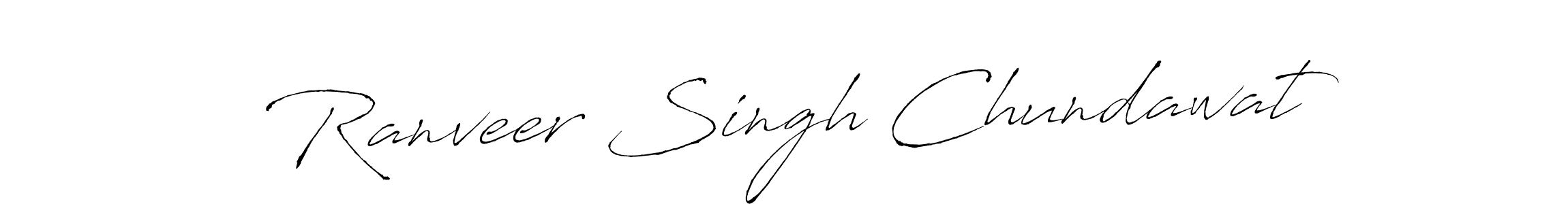 How to make Ranveer Singh Chundawat name signature. Use Antro_Vectra style for creating short signs online. This is the latest handwritten sign. Ranveer Singh Chundawat signature style 6 images and pictures png