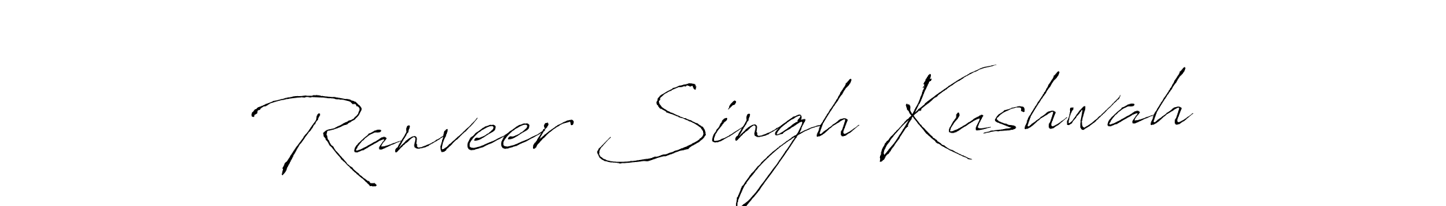 Make a beautiful signature design for name Ranveer Singh Kushwah. With this signature (Antro_Vectra) style, you can create a handwritten signature for free. Ranveer Singh Kushwah signature style 6 images and pictures png