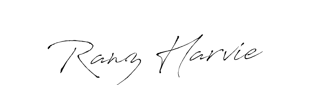 How to make Ranz Harvie name signature. Use Antro_Vectra style for creating short signs online. This is the latest handwritten sign. Ranz Harvie signature style 6 images and pictures png