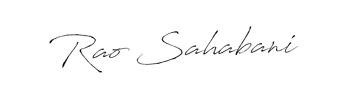 How to make Rao Sahabani name signature. Use Antro_Vectra style for creating short signs online. This is the latest handwritten sign. Rao Sahabani signature style 6 images and pictures png