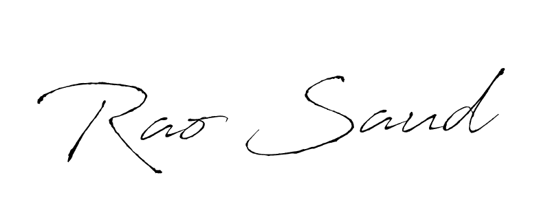How to make Rao Saud name signature. Use Antro_Vectra style for creating short signs online. This is the latest handwritten sign. Rao Saud signature style 6 images and pictures png
