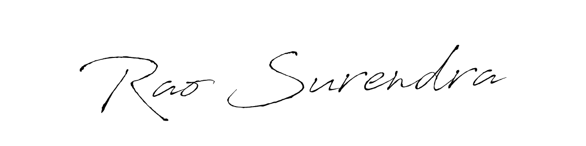 How to make Rao Surendra name signature. Use Antro_Vectra style for creating short signs online. This is the latest handwritten sign. Rao Surendra signature style 6 images and pictures png