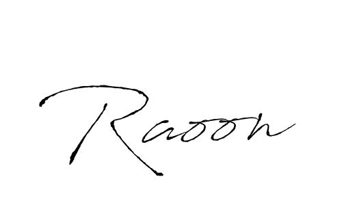 How to make Raoon name signature. Use Antro_Vectra style for creating short signs online. This is the latest handwritten sign. Raoon signature style 6 images and pictures png