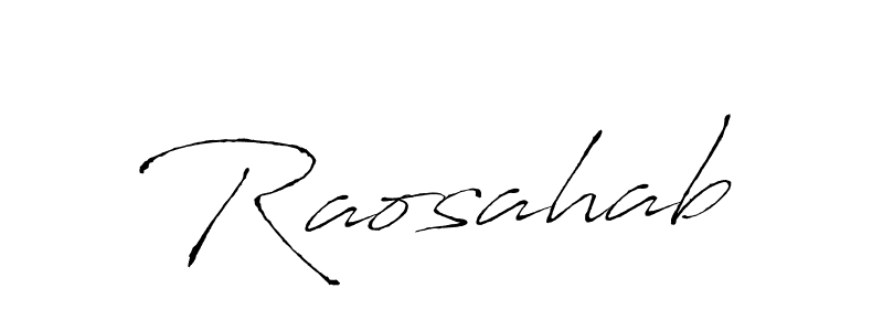 Use a signature maker to create a handwritten signature online. With this signature software, you can design (Antro_Vectra) your own signature for name Raosahab. Raosahab signature style 6 images and pictures png