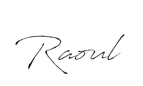 Design your own signature with our free online signature maker. With this signature software, you can create a handwritten (Antro_Vectra) signature for name Raoul. Raoul signature style 6 images and pictures png