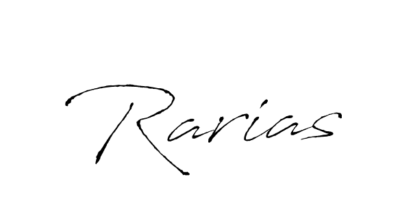 Create a beautiful signature design for name Rarias. With this signature (Antro_Vectra) fonts, you can make a handwritten signature for free. Rarias signature style 6 images and pictures png