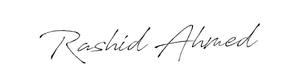 Make a beautiful signature design for name Rashid Ahmed. With this signature (Antro_Vectra) style, you can create a handwritten signature for free. Rashid Ahmed signature style 6 images and pictures png