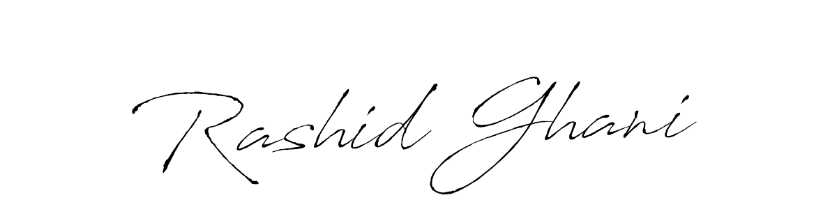 Make a beautiful signature design for name Rashid Ghani. With this signature (Antro_Vectra) style, you can create a handwritten signature for free. Rashid Ghani signature style 6 images and pictures png