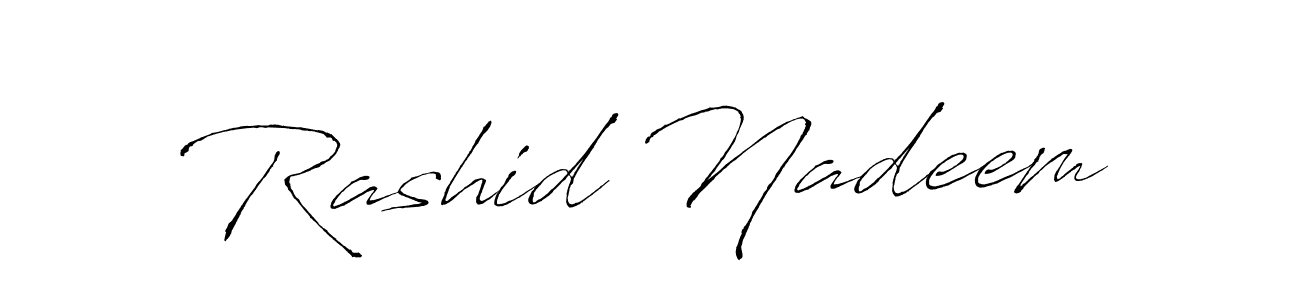How to make Rashid Nadeem name signature. Use Antro_Vectra style for creating short signs online. This is the latest handwritten sign. Rashid Nadeem signature style 6 images and pictures png