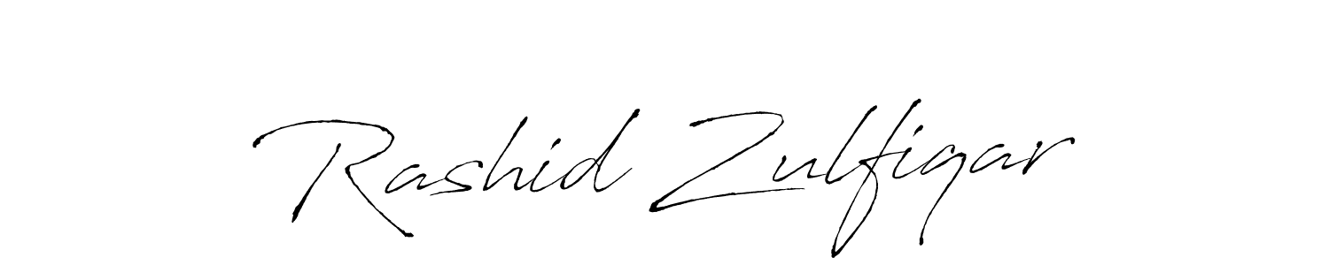 How to make Rashid Zulfiqar name signature. Use Antro_Vectra style for creating short signs online. This is the latest handwritten sign. Rashid Zulfiqar signature style 6 images and pictures png