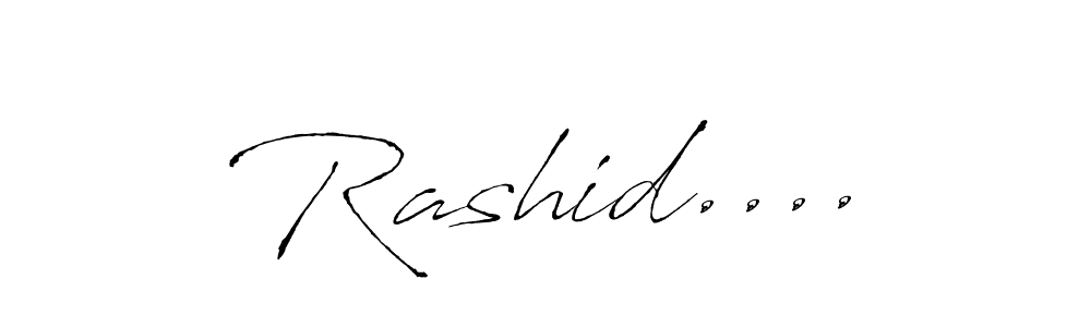 Use a signature maker to create a handwritten signature online. With this signature software, you can design (Antro_Vectra) your own signature for name Rashid..... Rashid.... signature style 6 images and pictures png