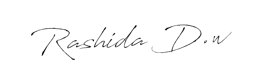 How to make Rashida D.w name signature. Use Antro_Vectra style for creating short signs online. This is the latest handwritten sign. Rashida D.w signature style 6 images and pictures png