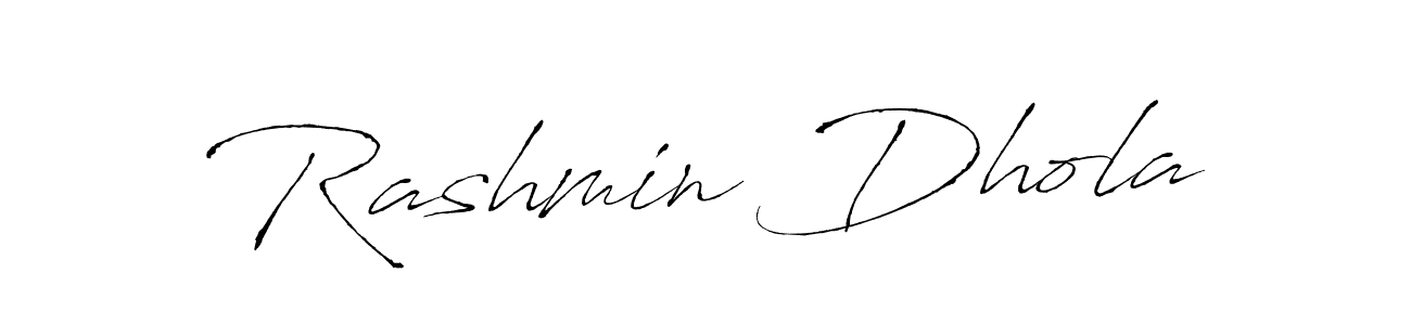 Rashmin Dhola stylish signature style. Best Handwritten Sign (Antro_Vectra) for my name. Handwritten Signature Collection Ideas for my name Rashmin Dhola. Rashmin Dhola signature style 6 images and pictures png