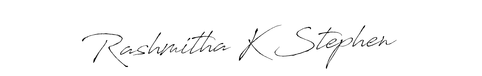 Design your own signature with our free online signature maker. With this signature software, you can create a handwritten (Antro_Vectra) signature for name Rashmitha K Stephen. Rashmitha K Stephen signature style 6 images and pictures png