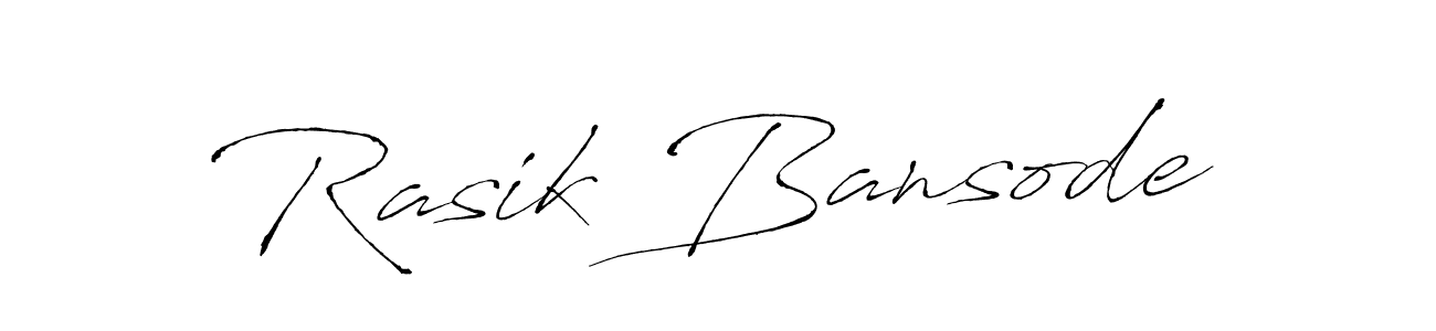 Make a beautiful signature design for name Rasik Bansode. With this signature (Antro_Vectra) style, you can create a handwritten signature for free. Rasik Bansode signature style 6 images and pictures png