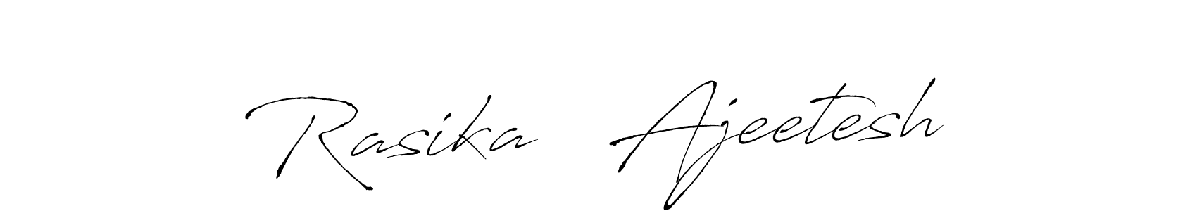 Design your own signature with our free online signature maker. With this signature software, you can create a handwritten (Antro_Vectra) signature for name Rasika   Ajeetesh. Rasika   Ajeetesh signature style 6 images and pictures png