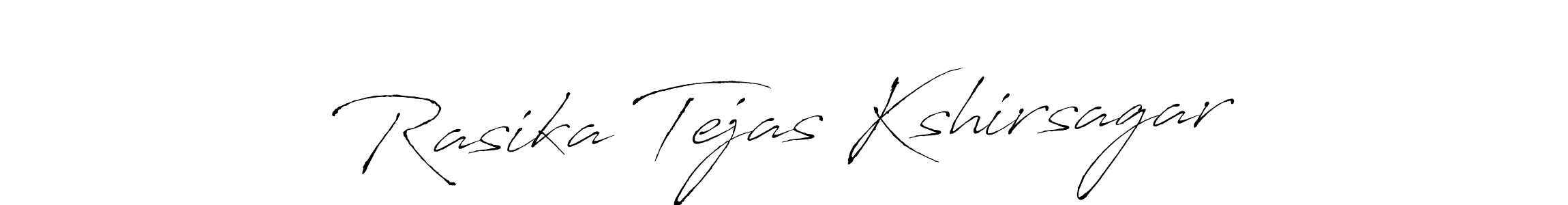 How to make Rasika Tejas Kshirsagar name signature. Use Antro_Vectra style for creating short signs online. This is the latest handwritten sign. Rasika Tejas Kshirsagar signature style 6 images and pictures png