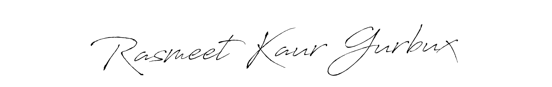 How to make Rasmeet Kaur Gurbux name signature. Use Antro_Vectra style for creating short signs online. This is the latest handwritten sign. Rasmeet Kaur Gurbux signature style 6 images and pictures png