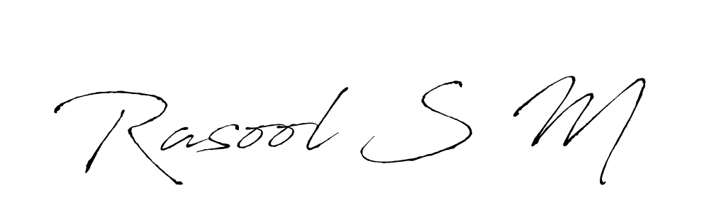 Create a beautiful signature design for name Rasool S M. With this signature (Antro_Vectra) fonts, you can make a handwritten signature for free. Rasool S M signature style 6 images and pictures png