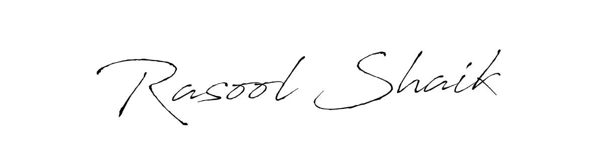 How to make Rasool Shaik name signature. Use Antro_Vectra style for creating short signs online. This is the latest handwritten sign. Rasool Shaik signature style 6 images and pictures png