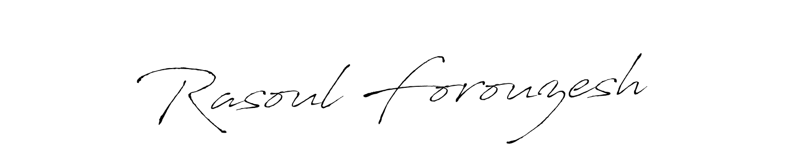 Create a beautiful signature design for name Rasoul Forouzesh. With this signature (Antro_Vectra) fonts, you can make a handwritten signature for free. Rasoul Forouzesh signature style 6 images and pictures png