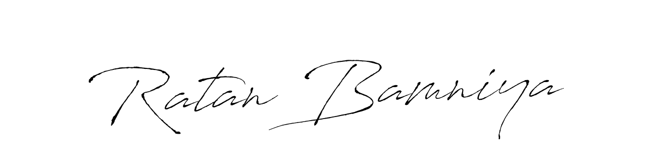Antro_Vectra is a professional signature style that is perfect for those who want to add a touch of class to their signature. It is also a great choice for those who want to make their signature more unique. Get Ratan Bamniya name to fancy signature for free. Ratan Bamniya signature style 6 images and pictures png