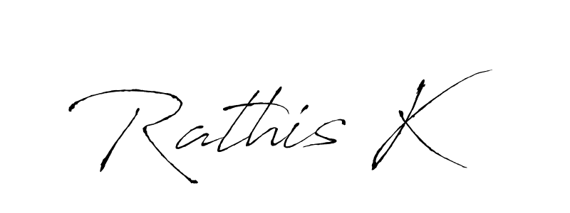 Make a beautiful signature design for name Rathis K. With this signature (Antro_Vectra) style, you can create a handwritten signature for free. Rathis K signature style 6 images and pictures png