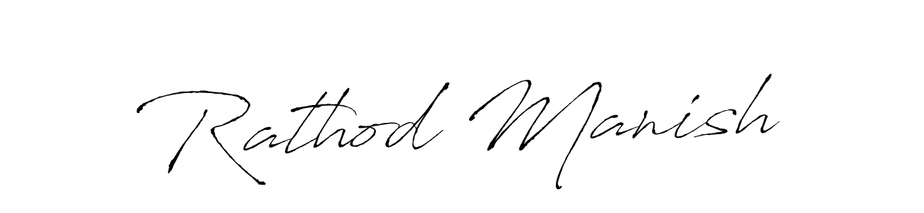 How to make Rathod Manish name signature. Use Antro_Vectra style for creating short signs online. This is the latest handwritten sign. Rathod Manish signature style 6 images and pictures png