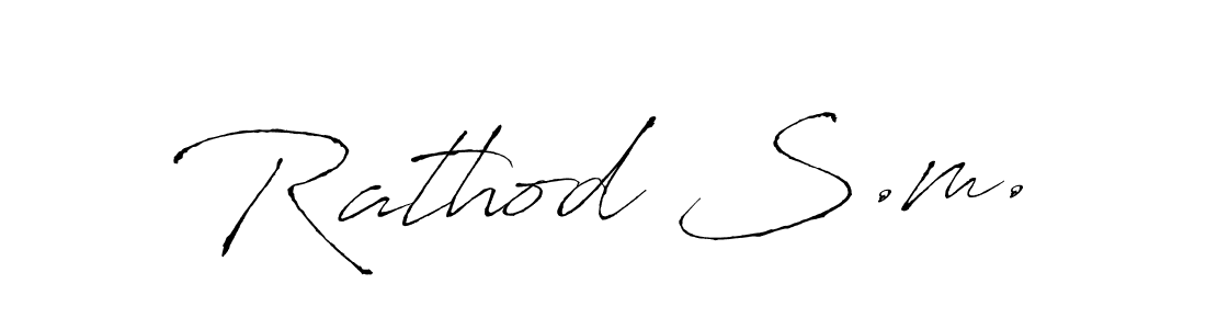 Make a beautiful signature design for name Rathod S.m.. With this signature (Antro_Vectra) style, you can create a handwritten signature for free. Rathod S.m. signature style 6 images and pictures png