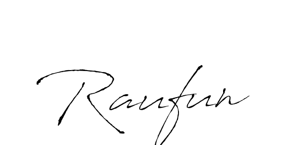 Make a beautiful signature design for name Raufun. With this signature (Antro_Vectra) style, you can create a handwritten signature for free. Raufun signature style 6 images and pictures png