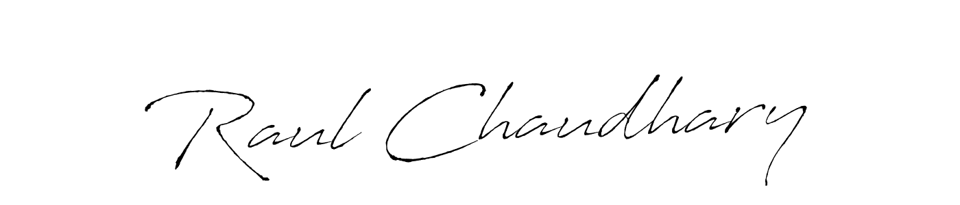 How to make Raul Chaudhary name signature. Use Antro_Vectra style for creating short signs online. This is the latest handwritten sign. Raul Chaudhary signature style 6 images and pictures png