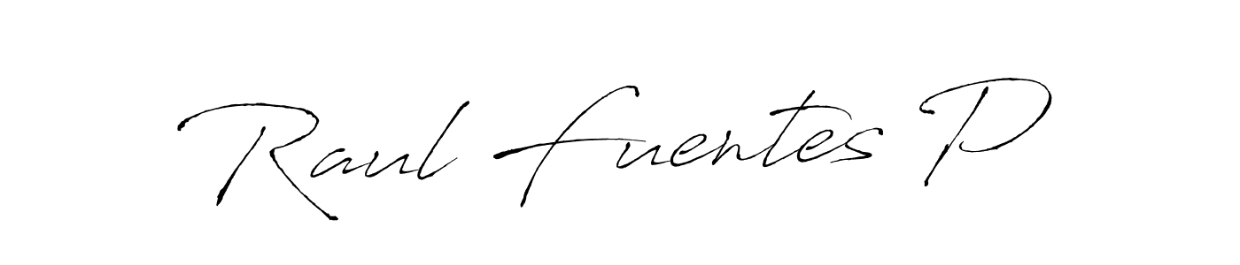 Make a beautiful signature design for name Raul Fuentes P. With this signature (Antro_Vectra) style, you can create a handwritten signature for free. Raul Fuentes P signature style 6 images and pictures png